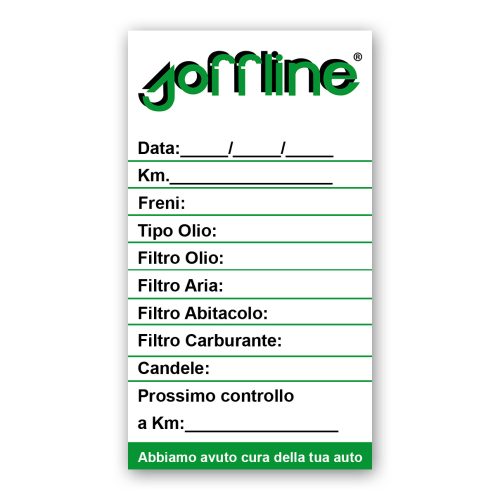 Tagliando olio personalizzato